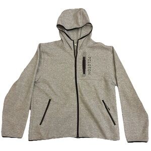 Peloton Unisex Gray Full  Zip Hooded Jacket Hoodie Sweatshirt Large Cotton Blend